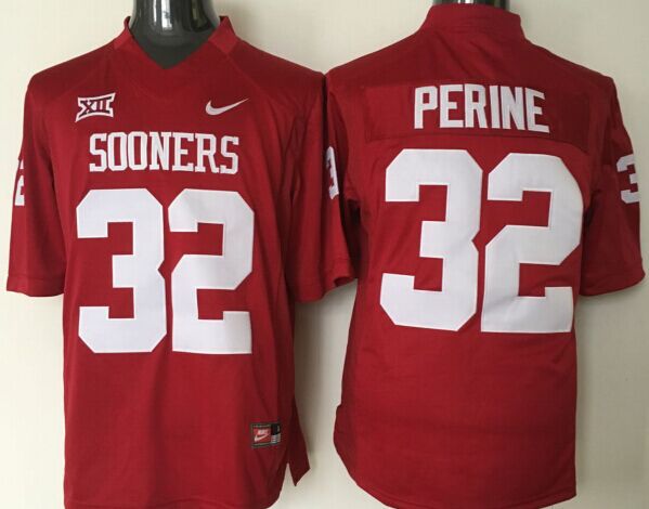 Men Oklahoma Sooners #32 Perine Red Nike 2025 NCAA Jersey